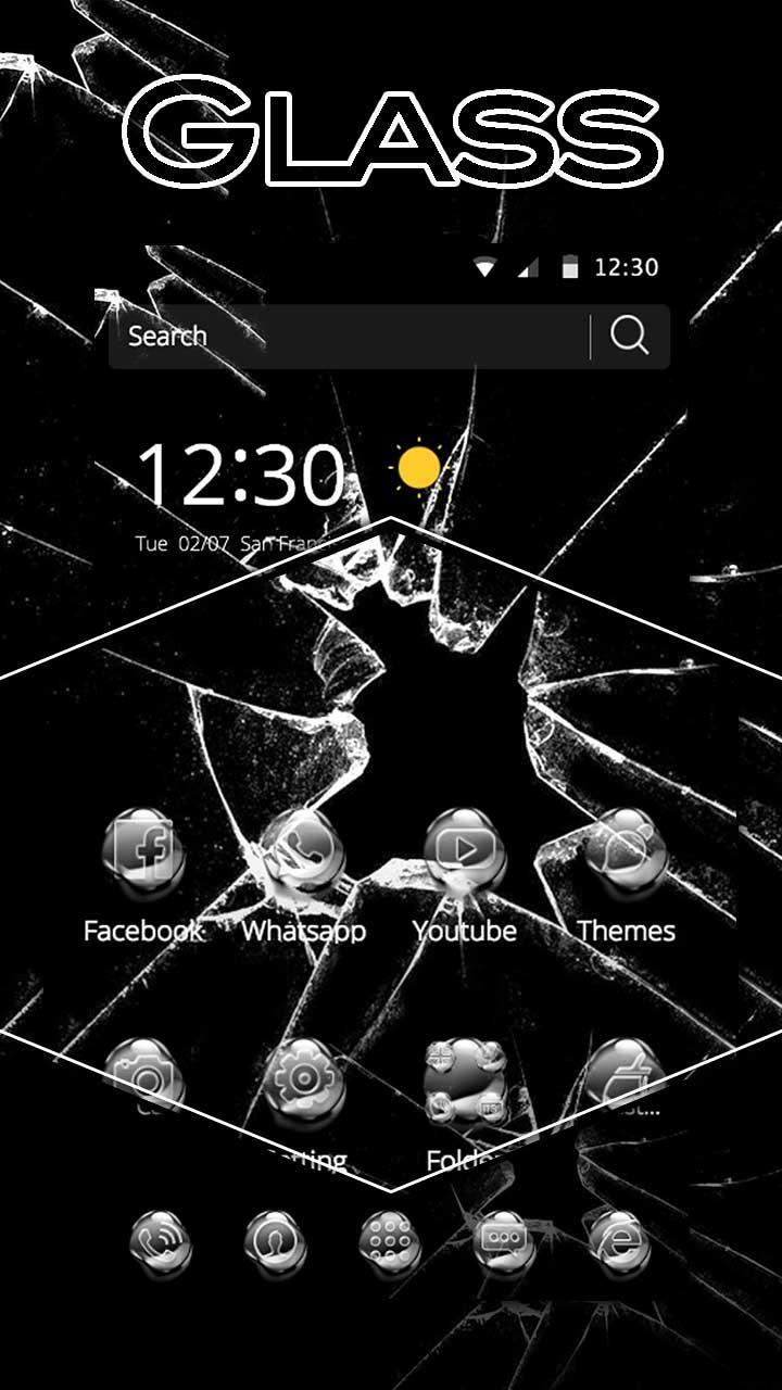 Android 用の 割れたガラスのテーマはクールな黒のガラス割れ壁紙 Apk をダウンロード