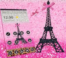 Pink Glitter Paris Eiffel Theme capture d'écran 3