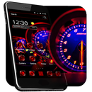 車のスピードメーターのテーマの壁紙クールな赤いネオンスピードメーター APK