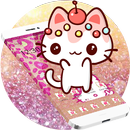Pink Cute Kitty Bowknot Theme APK