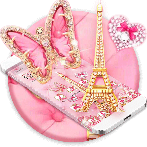 Pink Butterfly Eiffel Kitty Theme