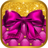 Golden Glitter Pink Bow Knot Theme icône