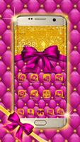 Golden Glitter Pink Bow Knot Theme capture d'écran 1