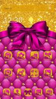 Golden Glitter Pink Luxury Silk Bow knot Theme screenshot 3