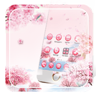 Pink flower rabbit theme icône