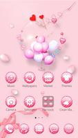 Pink Flowers For GO theme الملصق