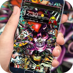 Rock Skull Graffiti Theme &amp; Lock Screen &amp; Call