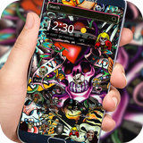 Rock Skull Graffiti Tema y Bloqueo Pantalla APK