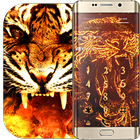 Cool Fire Of Ferocious Tiger Theme Black Flame আইকন