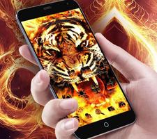 Cool Fire Of Ferocious Tiger Theme Black Flame 截图 1