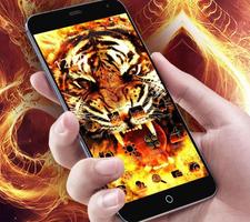 Cool Fire Of Ferocious Tiger Theme Black Flame screenshot 1