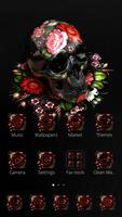 Skeleton flowers  Black skull theme  Lock screen पोस्टर