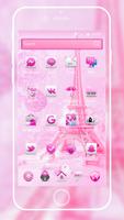 pink teddy bear love in Paris Eiffel Tower theme syot layar 1