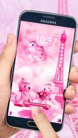 pink teddy bear love in Paris Eiffel Tower theme syot layar 2