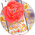 Golden Flower Theme Beautiful Figure Icon