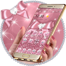 Rose Gold Shiny Diamond Pink Bow Glitter Theme APK