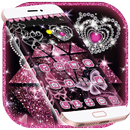Pink Shiny Diamond Love Heart Glitter Theme APK