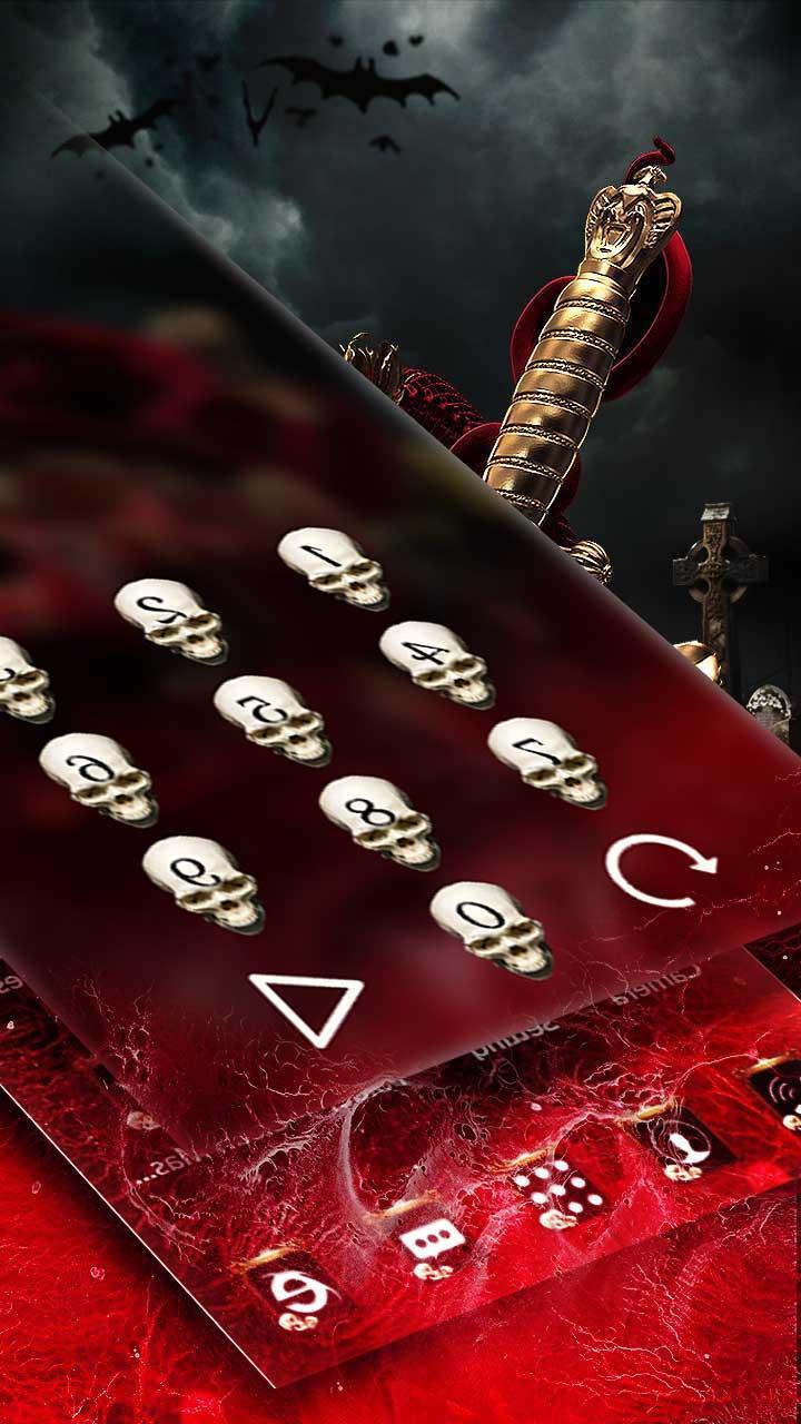 Android 用の 赤い血まみれの頭蓋骨のテーマ クールダークな血の頭蓋骨の壁紙 Apk をダウンロード