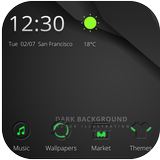 Black green technology Theme launcher icon