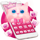 Pink Cute Bow Kitty Cat Theme APK