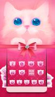 Pink Cute Bow Kitty Cat Theme capture d'écran 2