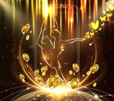 Golden Dancing Girl Butterfly Theme screenshot 2