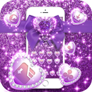 Purple Glitter Bowknot Luxury Theme APK