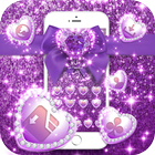 Purple Glitter Bowknot Luxury Theme icono