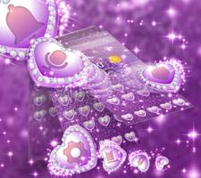 Tema de luxo Purple Glitter Bowknot Cartaz