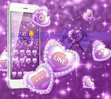 Purple Glitter Bowknot Luxury Theme captura de pantalla 1