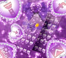 Purple Glitter Bowknot Luxury Theme 스크린샷 2
