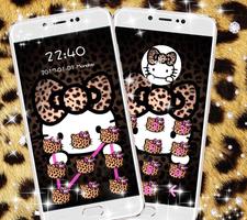 Yellow Leopard Kitty Diamond Themes Affiche
