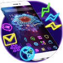 Neon Glitter Flower Jellyfish Theme APK