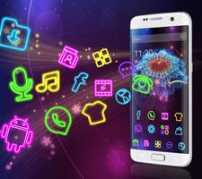 Neon Glitter Flower Jellyfish Theme 截图 1