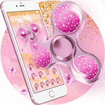 Fidget Spinner Pink Golden Sakura Theme APK
