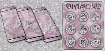 Diamonds and Pink Premium Launcher Theme