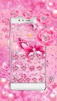 برنامه‌نما Pink Glitter Diamond Butterfly Theme عکس از صفحه