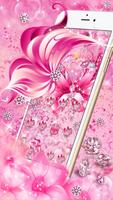 برنامه‌نما Pink Glitter Diamond Butterfly Theme عکس از صفحه