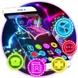 Neon Colorful Hummingbird Theme icône