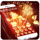 Luxury Golden Rose Glitter Theme icône