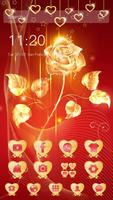 Luxury Golden Rose Glitter Theme capture d'écran 3