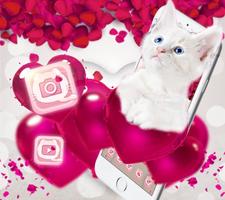 Pink Balloon Lovely Cat Theme capture d'écran 2