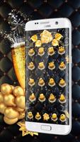 Luxury Golden balloon Beer Theme Affiche