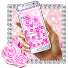 Motyw Diamond Pink Rose Launcher ikona
