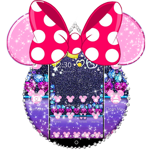 Purple Witty Minny Glitter Diamond Theme