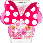 Pink Minny Bowknot Theme आइकन