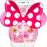 Pink Minny Bowknot Theme icône