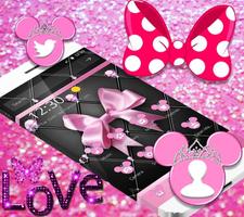 Pink Black Minny Bowknot Theme screenshot 2