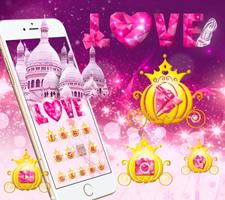 Pink Love diamond Castle Theme Ekran Görüntüsü 2