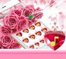 Romantic Valentine Pink Rose Theme capture d'écran 1